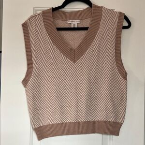 Sincerely Jules Brown and Cream Sweater Vest